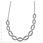Laser-Cut Polished Necklace in Stainless Steel, 17in