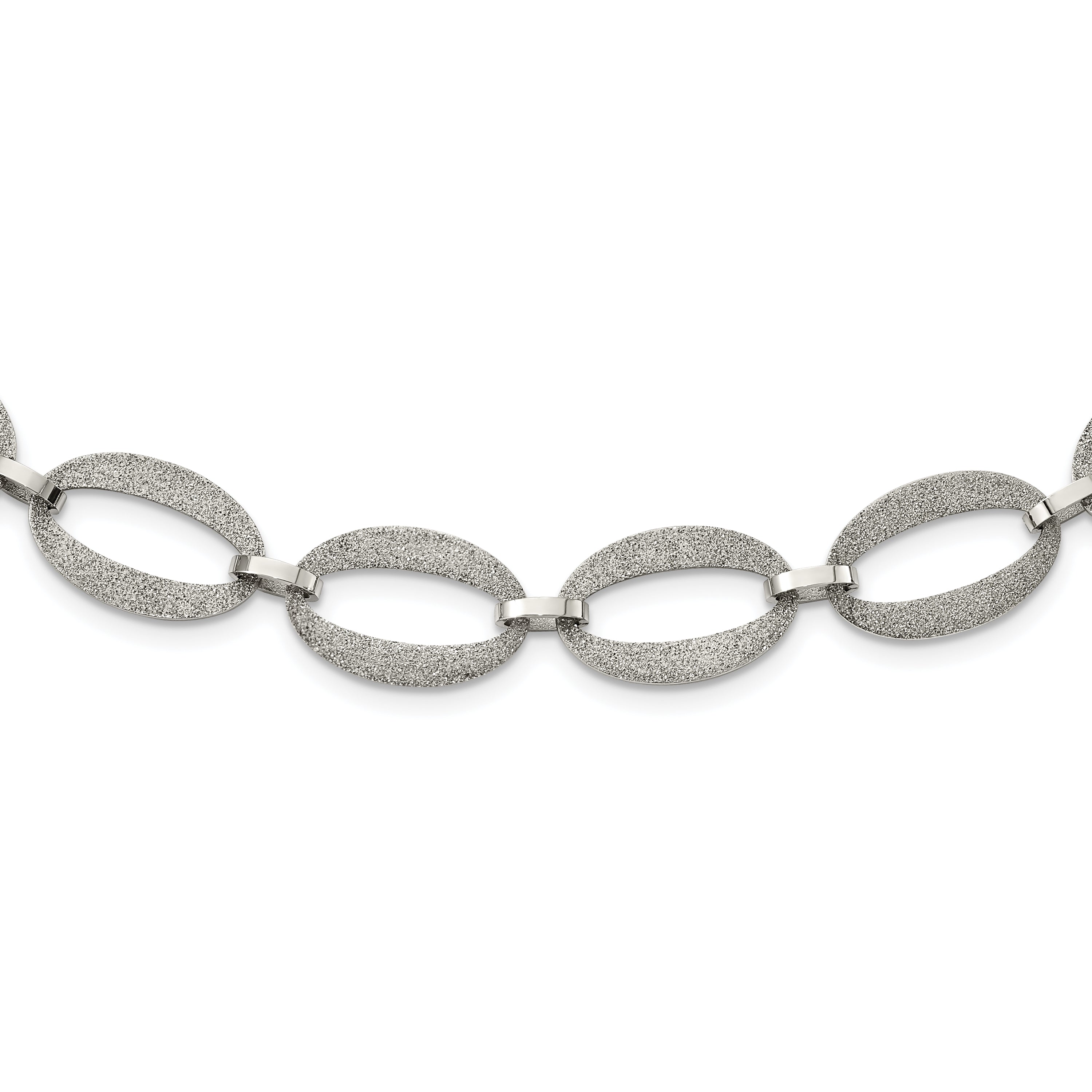 Stainless Steel Polished Laser Cut 17in w/1.75in ext Necklace Main image