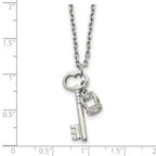 Key & Crown Necklace in Stainless Steel
