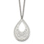 Stainless Steel Polished & Textured Reversible Cut-out Design Necklace