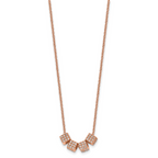 Rose-Tone CZ Necklace in Stainless Steel
