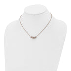 Rose-Tone CZ Necklace in Stainless Steel