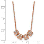 Rose-Tone CZ Necklace in Stainless Steel