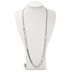 White Cat's Eye Slip-On Necklace in Stainless Steel