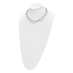 White Cat's Eye Necklace in Stainless Steel