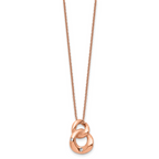 Two-Loop Crystal Necklace in Rose-Plated Stainless Steel, 18"