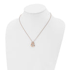 Two-Loop Crystal Necklace in Rose-Plated Stainless Steel, 18"