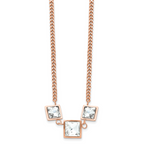Polished Glass Necklace in Rose-Tone Stainless Steel