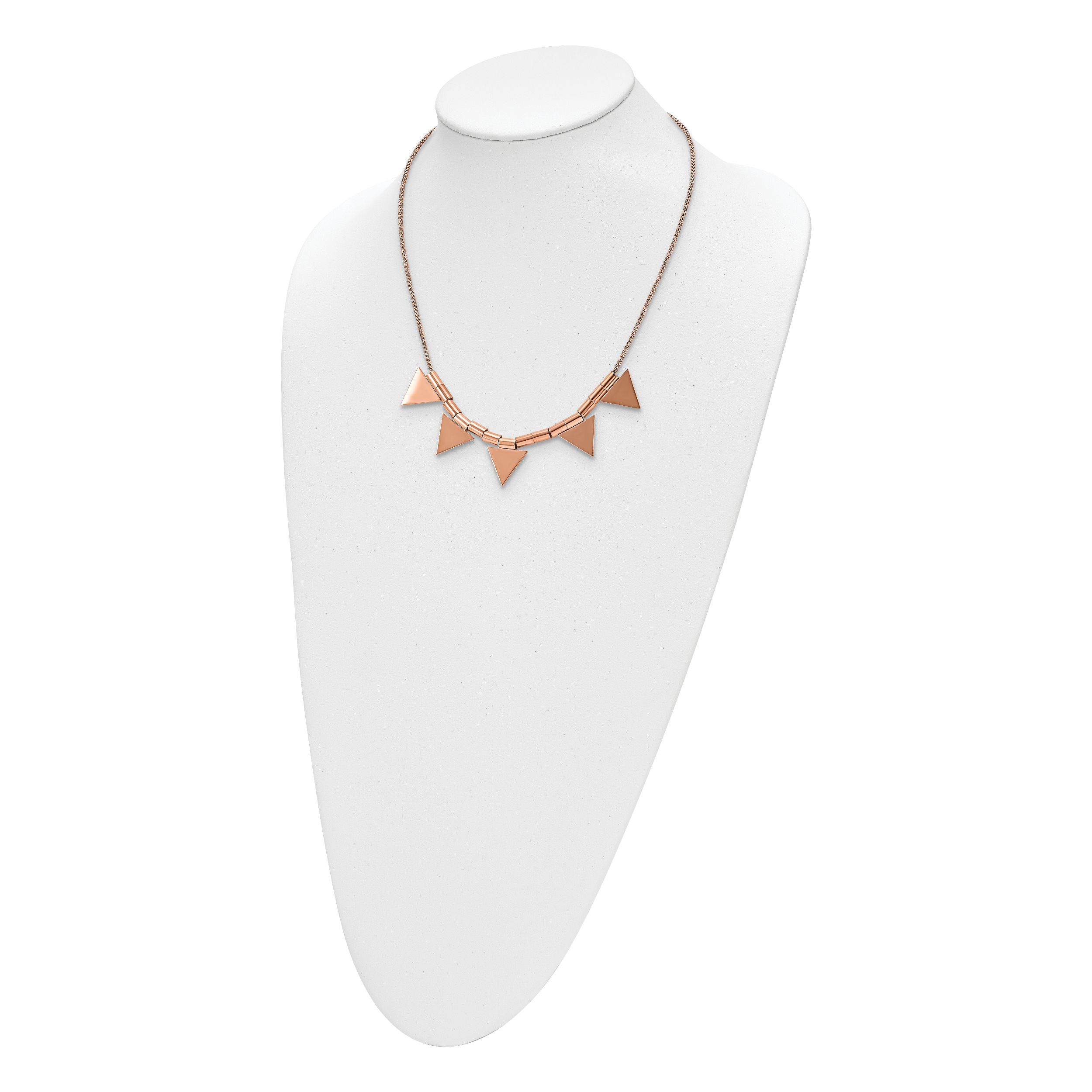 Triangle Charm Necklace in Rose-Tone Stainless Steel