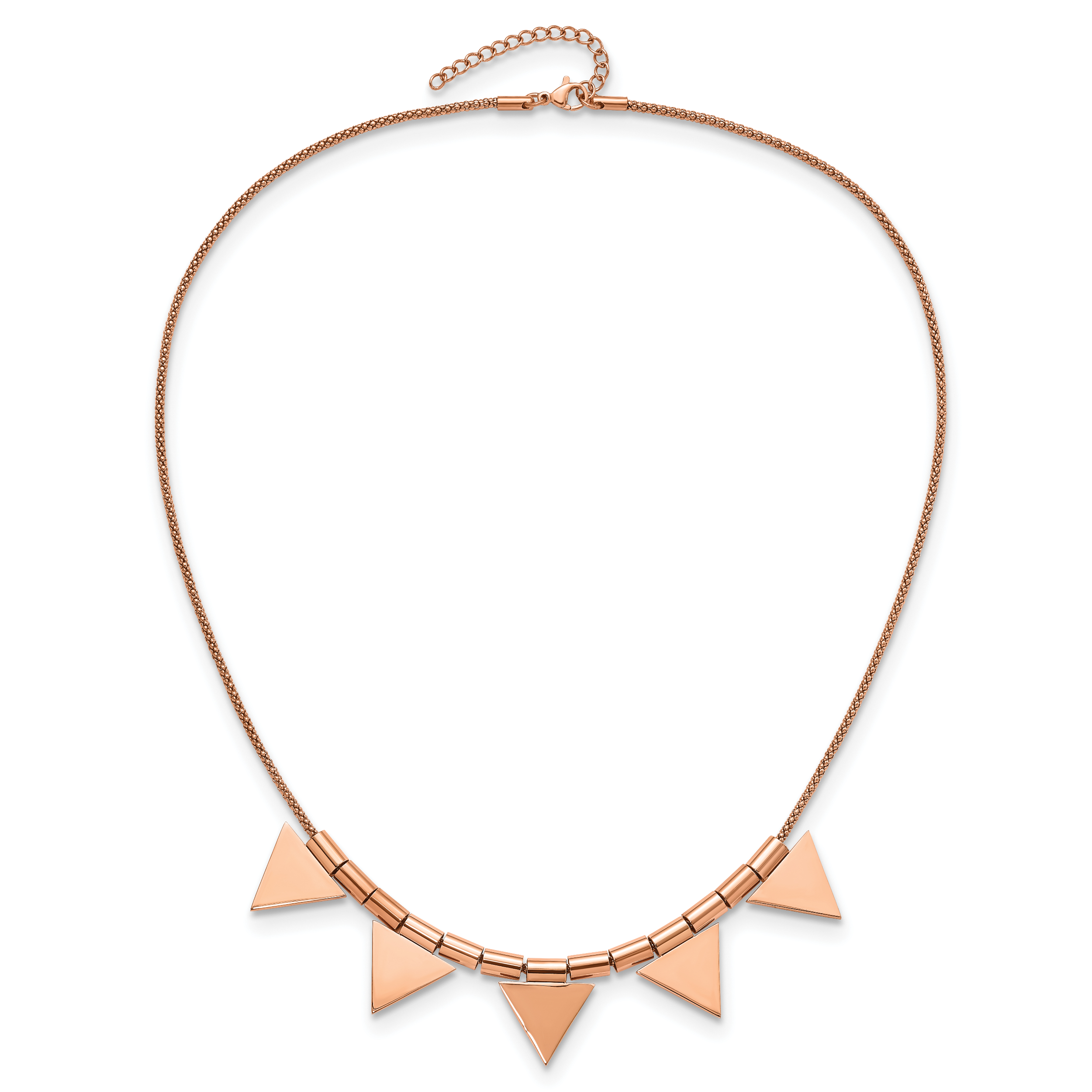 Triangle Charm Necklace in Rose-Tone Stainless Steel