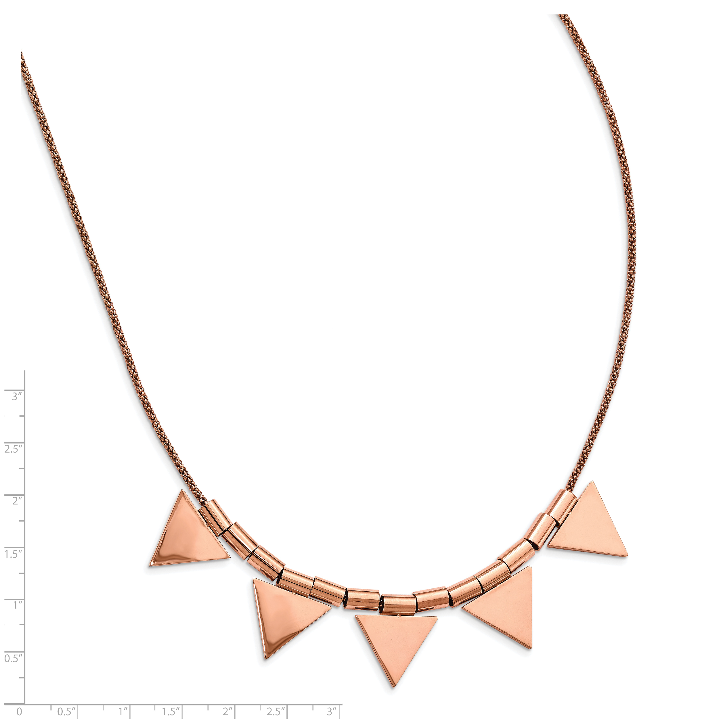 Triangle Charm Necklace in Rose-Tone Stainless Steel