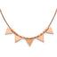 Stainless Steel Polished Rose IP-Plated Triangle Charms w/2in ext Necklace