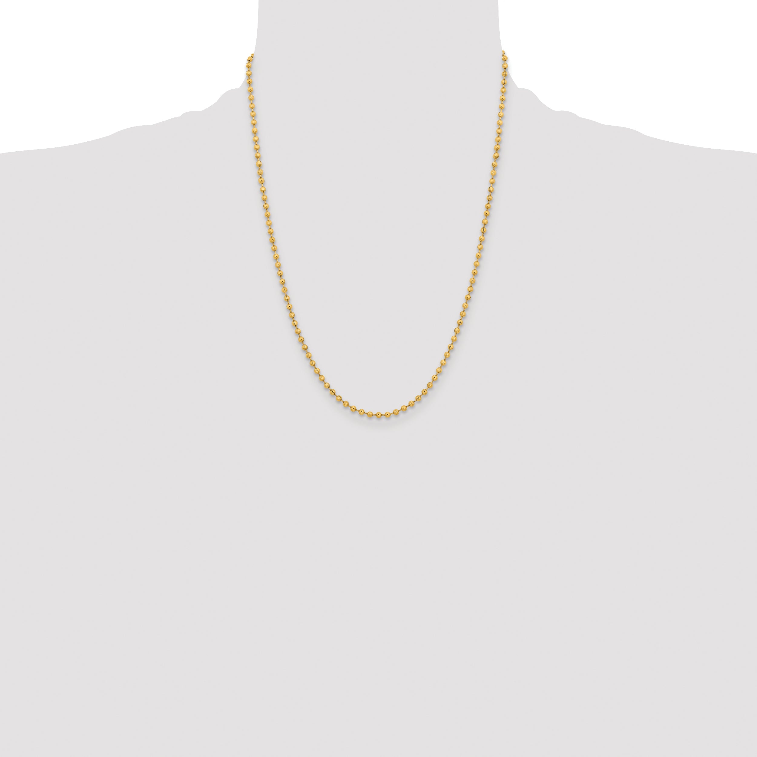 Chisel Stainless Steel Polished Yellow IP-plated 3mm 18 inch Ball Chain