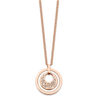 Rose-Tone Crystal & Ceramic Necklace in Stainless Steel