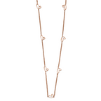 Rose-Tone Hearts Necklace in Stainless Steel, 38in