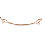Rose-Tone Hearts Necklace in Stainless Steel, 38in