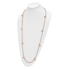 Rose-Tone Hearts Necklace in Stainless Steel, 38in