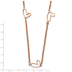 Rose-Tone Hearts Necklace in Stainless Steel, 38in