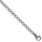 Polished Curb Chain Necklace in Stainless Steel, 3mm