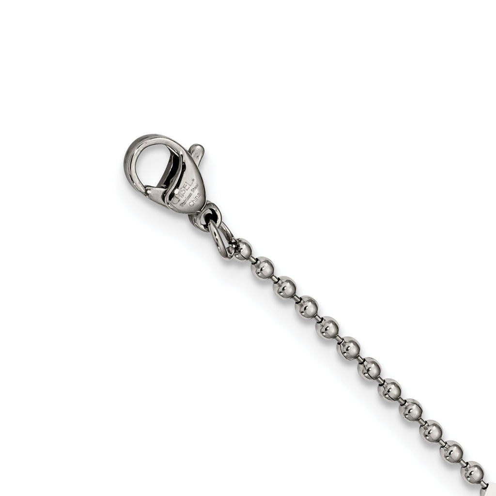Carbon Fiber Cross Necklace in Stainless Steel
