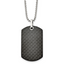 Stainless Steel 24in Polished Solid Black Carbon Fiber Dog Tag Necklace