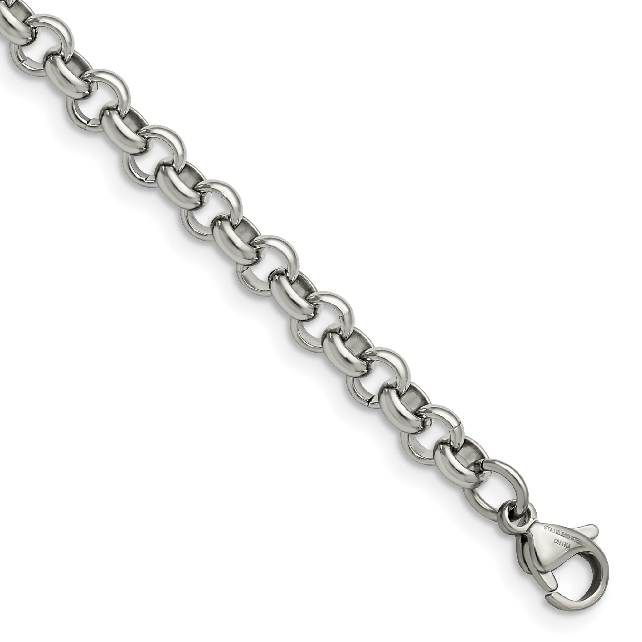 Chisel Stainless Steel Polished 6mm 7.5 inch Rolo Chain Main image
