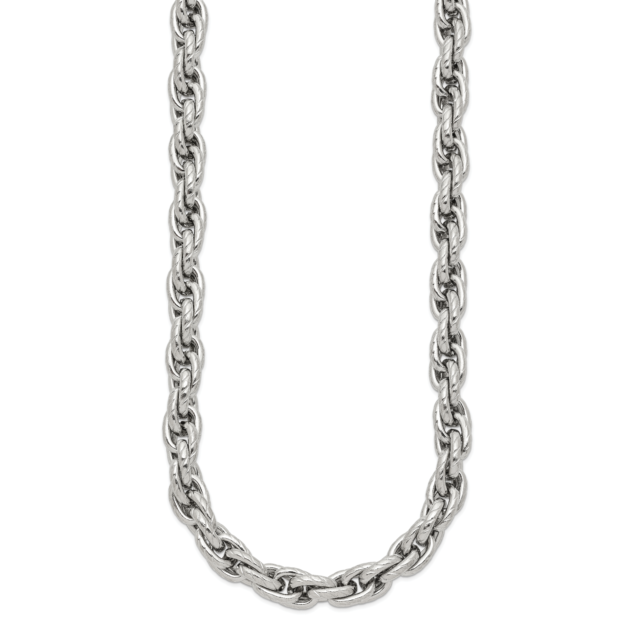 Chisel Stainless Steel Polished and Textured 24 inch Fancy Rope Chain Secondary image