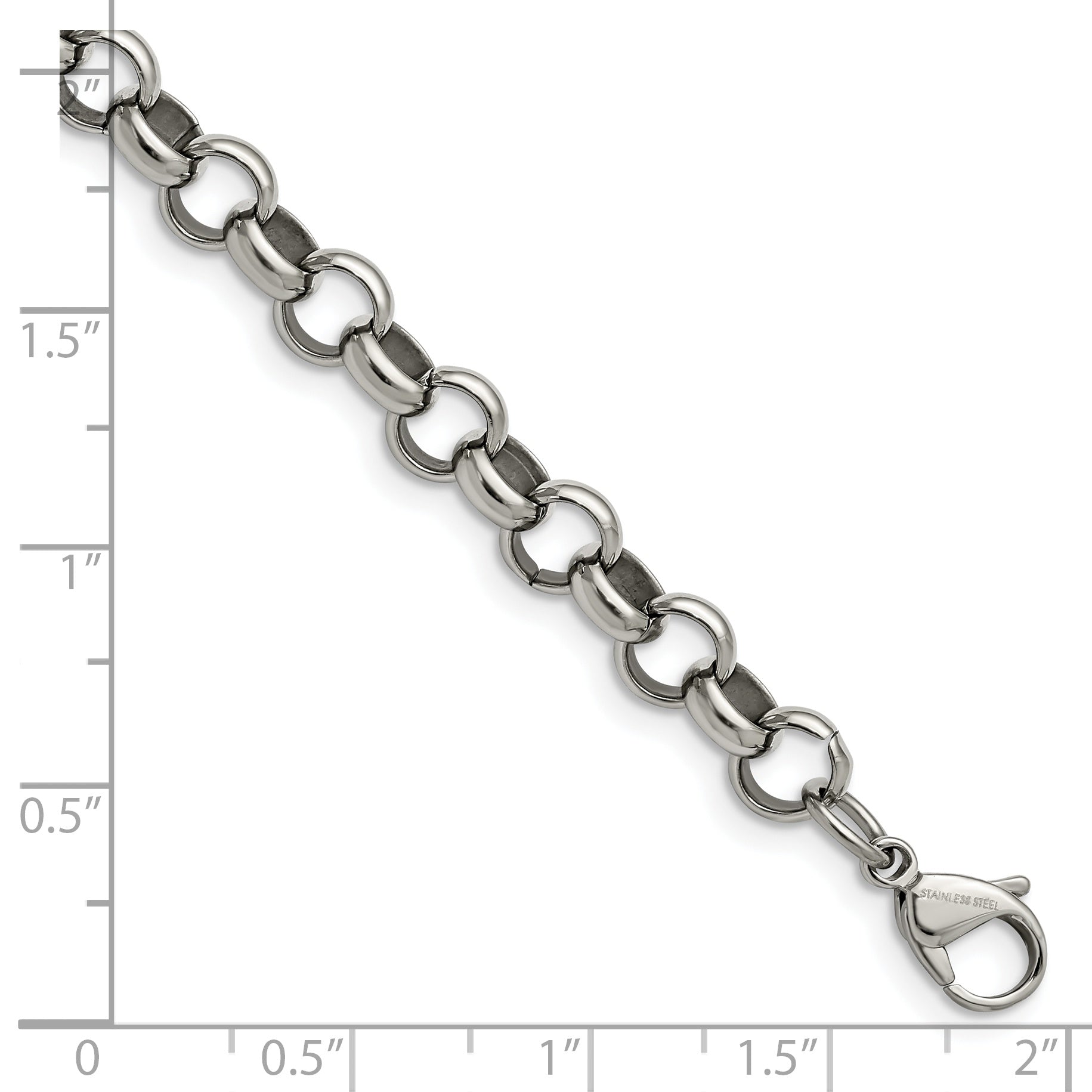 Chisel Stainless Steel Polished 8mm 7.75 inch Rolo Chain Secondary image