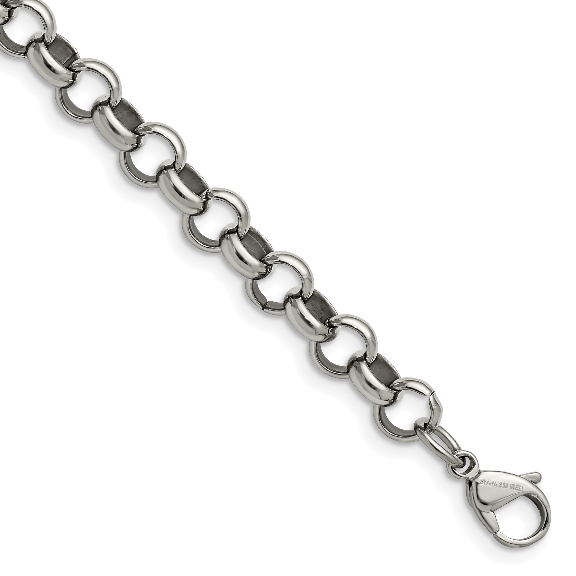 Chisel Stainless Steel Polished 8mm 7.75 inch Rolo Chain Main image