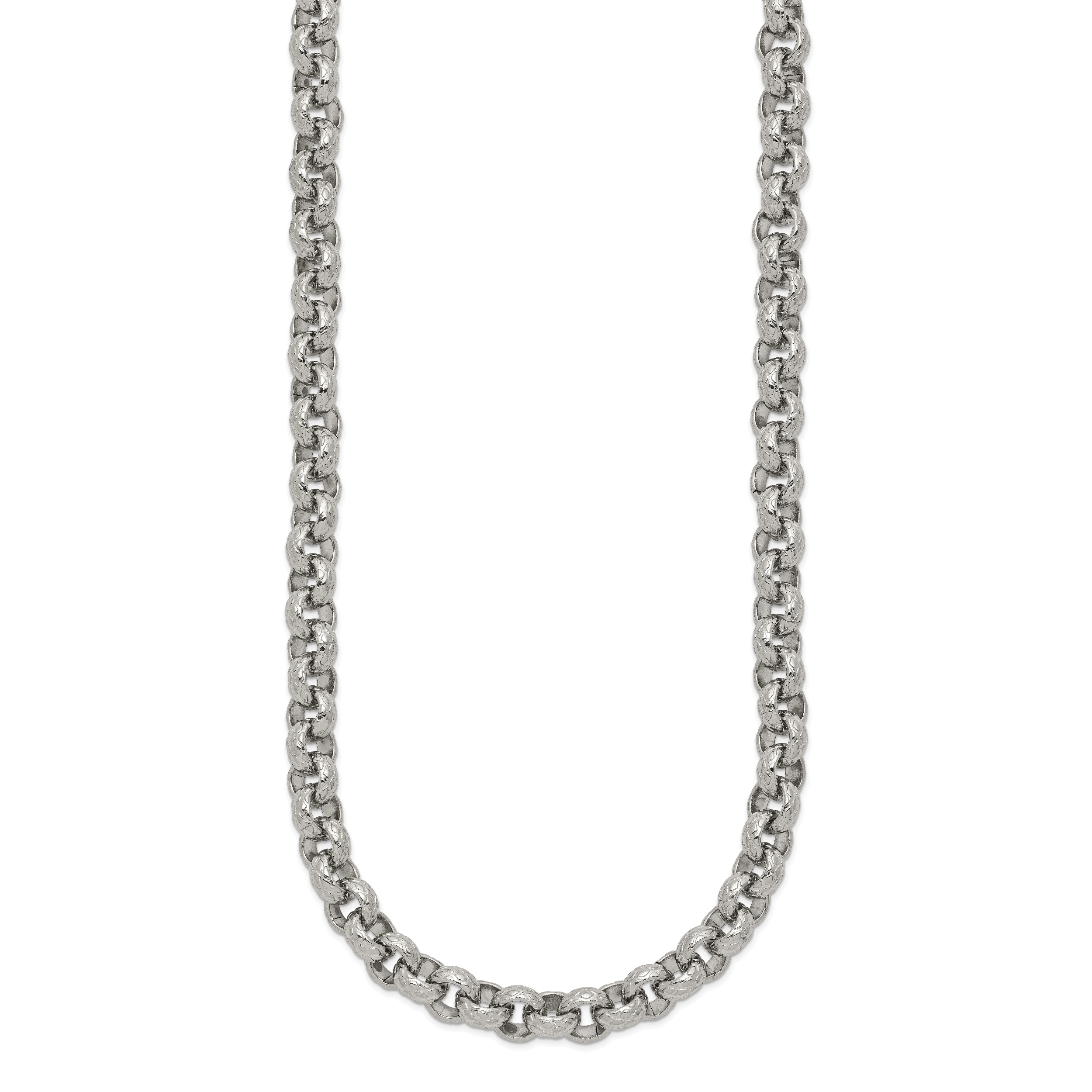 Chisel Stainless Steel Polished and Textured 24 inch Link Necklace Secondary image