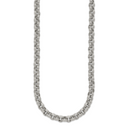 Chisel Stainless Steel Polished and Textured 24 inch Link Necklace