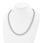 Chisel Stainless Steel Polished and Textured 24 inch Link Necklace