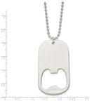 Chisel Stainless Steel Brushed Functional Bottle Opener Dog Tag on a 22 inch Ball Chain Necklace