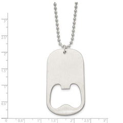 Chisel Stainless Steel Brushed Functional Bottle Opener Dog Tag on a 22 inch Ball Chain Necklace