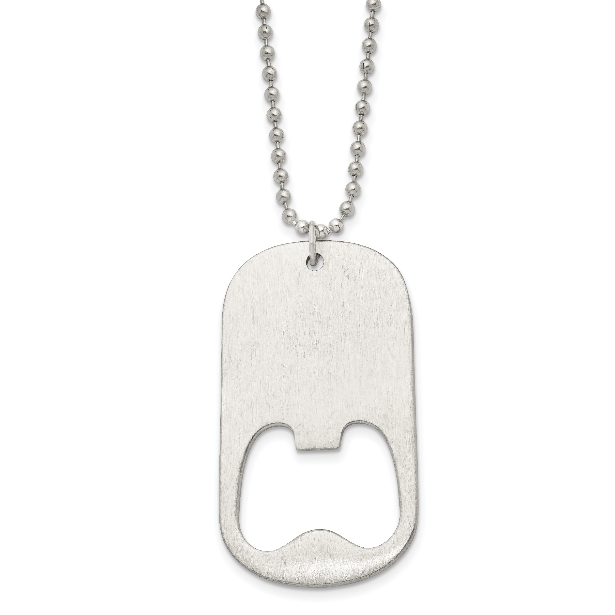 Chisel Stainless Steel Brushed Functional Bottle Opener Dog Tag on a 22 inch Ball Chain Necklace Main image