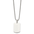 Reversible Dog Tag Necklace in Stainless Steel, 24"