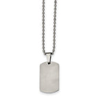 Reversible Dog Tag Necklace in Stainless Steel, 24"