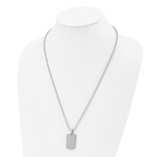 Reversible Dog Tag Necklace in Stainless Steel, 24"
