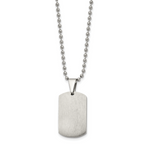 Reversible Dog Tag Necklace in Stainless Steel, 24"