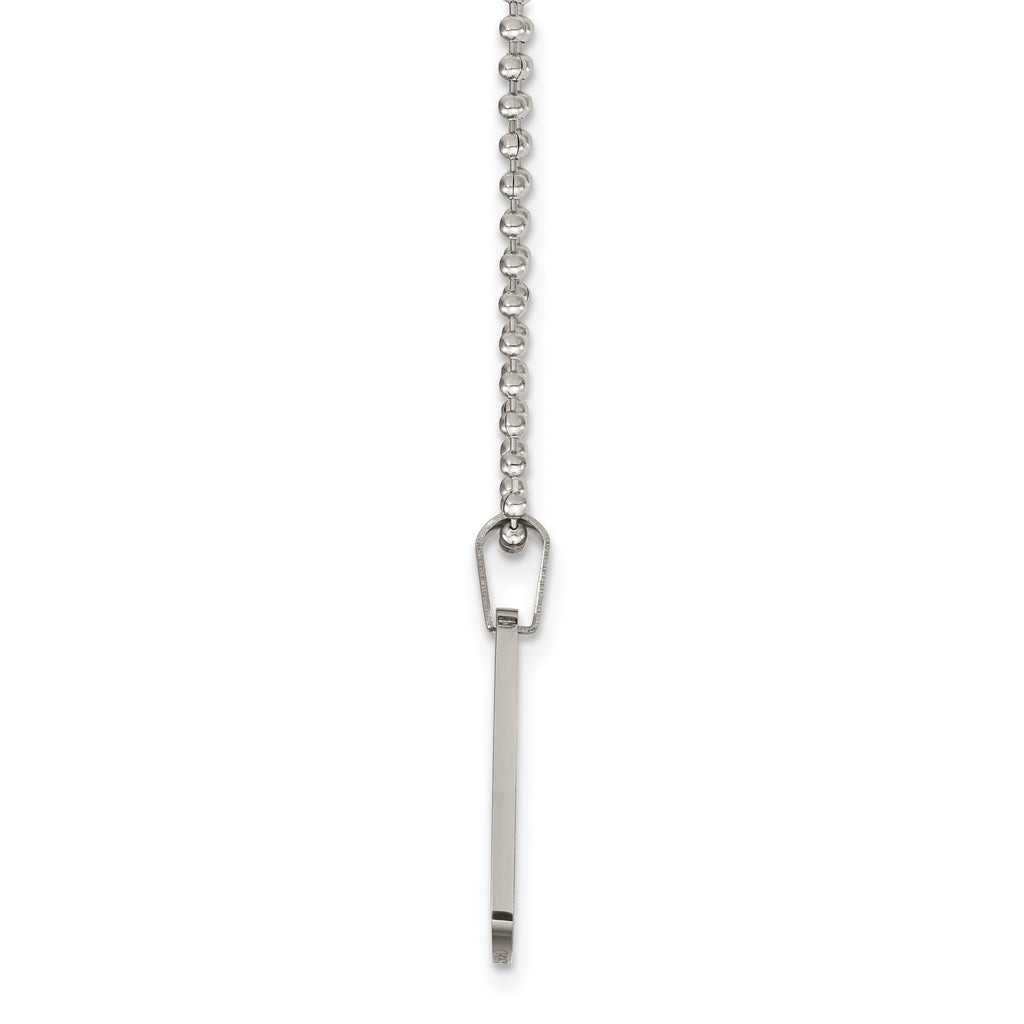Reversible Dog Tag Necklace in Stainless Steel, 24"
