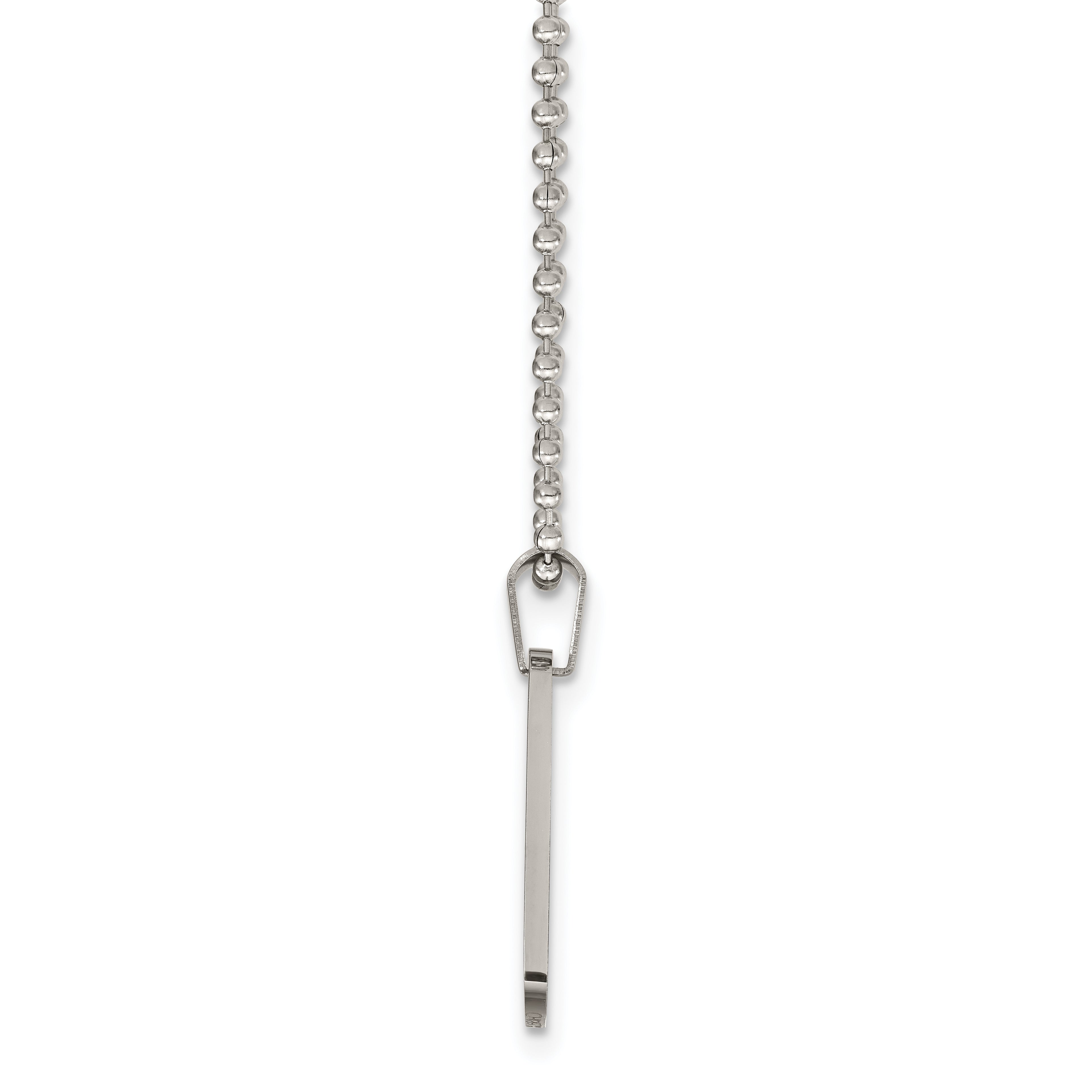 Reversible Dog Tag Necklace in Stainless Steel, 24"
