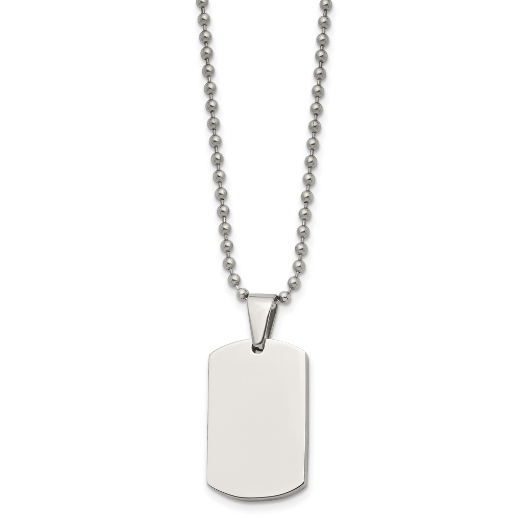 Reversible Dog Tag Necklace in Stainless Steel