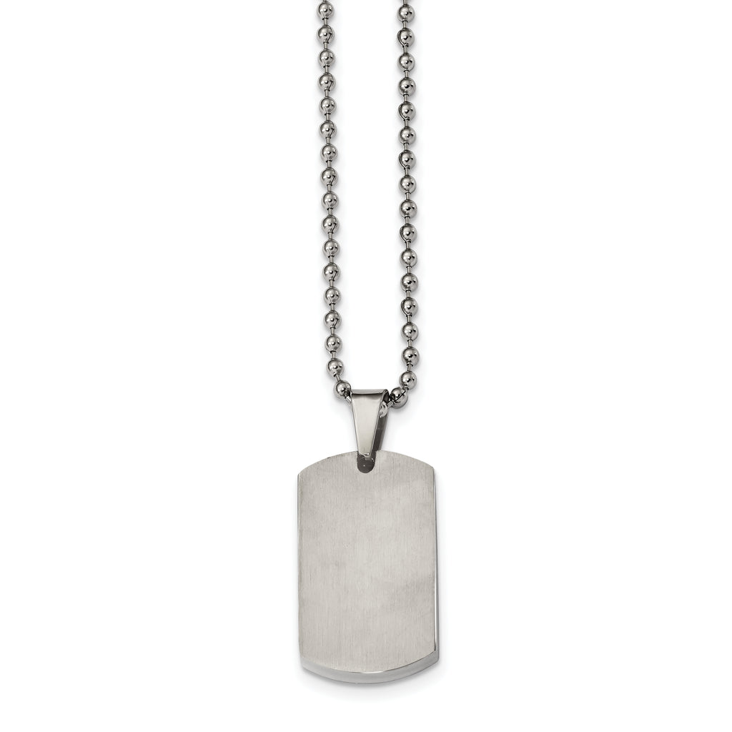 Reversible Dog Tag Necklace in Stainless Steel