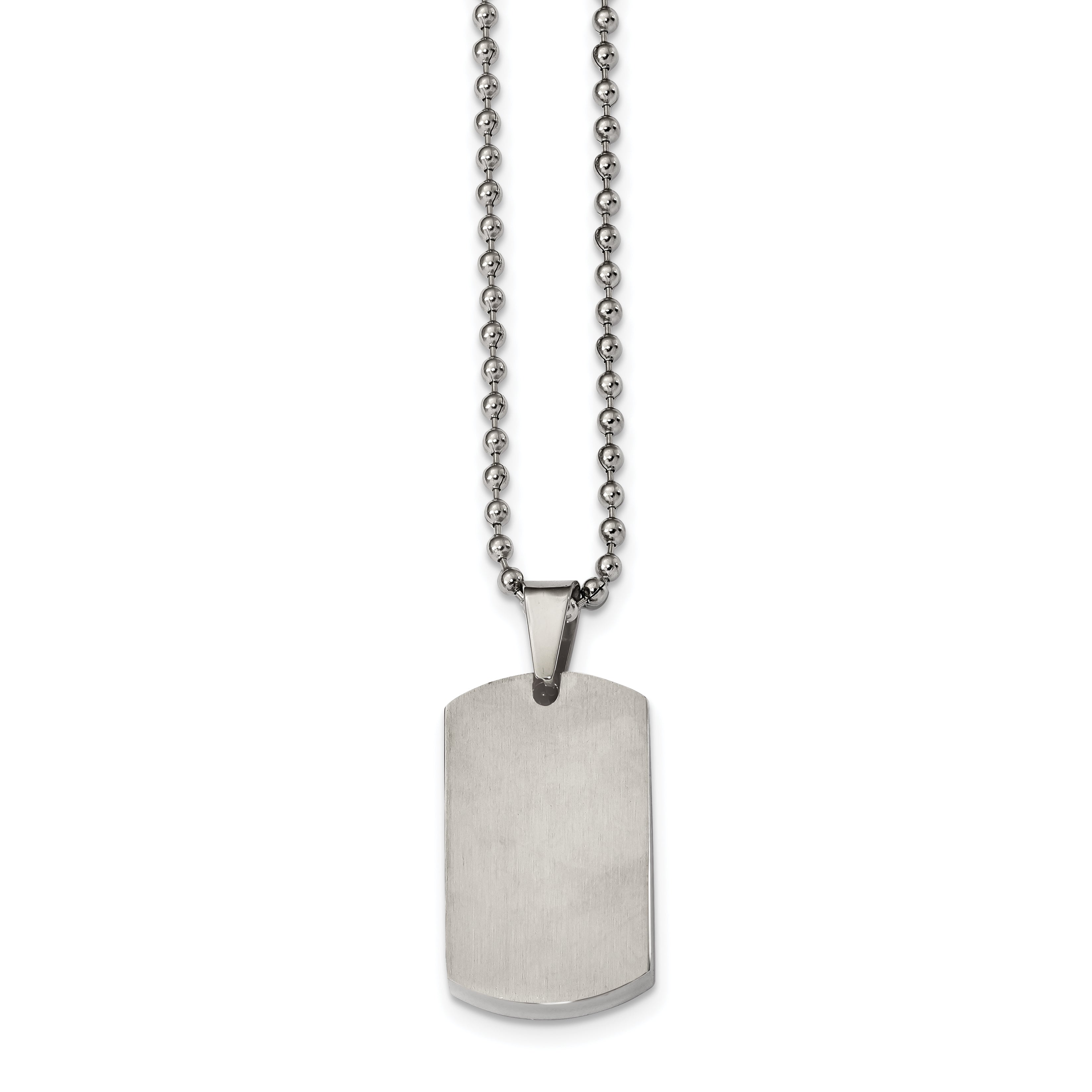 Reversible Dog Tag Necklace in Stainless Steel