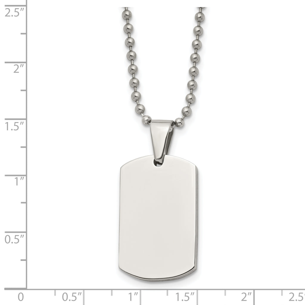 Reversible Dog Tag Necklace in Stainless Steel