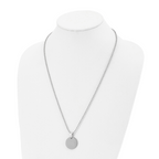 Chisel Stainless Steel Brushed and Polished Reversible Round 2mm Dog Tag on a 24 inch Ball Chain Necklace