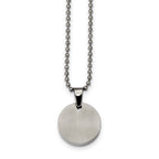 Reversible Round Dog Tag Necklace in Stainless Steel, 24"