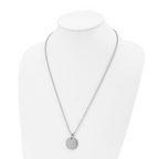 Reversible Round Dog Tag Necklace in Stainless Steel, 24"