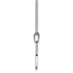 Chisel Stainless Steel Brushed and Polished Reversible Round 2mm Dog Tag on a 24 inch Ball Chain Necklace