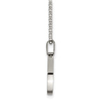 Chisel Stainless Steel Brushed and Polished Reversible Round 4mm Dog Tag on a 24 inch Ball Chain Necklace